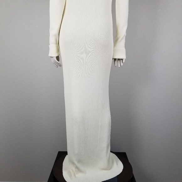 Gauge81 Rubi Luxury Minimalist Ribbed Knit Sweater Ivory Maxi Dress Size Medium - Picture 9 of 16